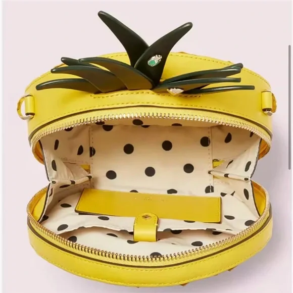 New Tags Kate Spade Picnic Pineapple Fruit Novelty Crossbody Purse - Picture 3 of 5